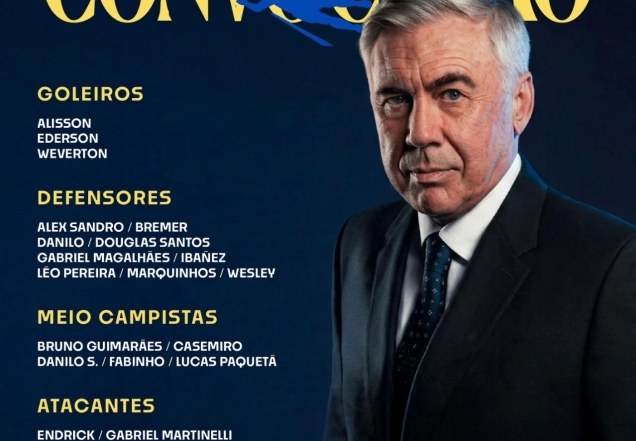Com a presença de Neymar, Ancelotti convoca seleção para a Copa