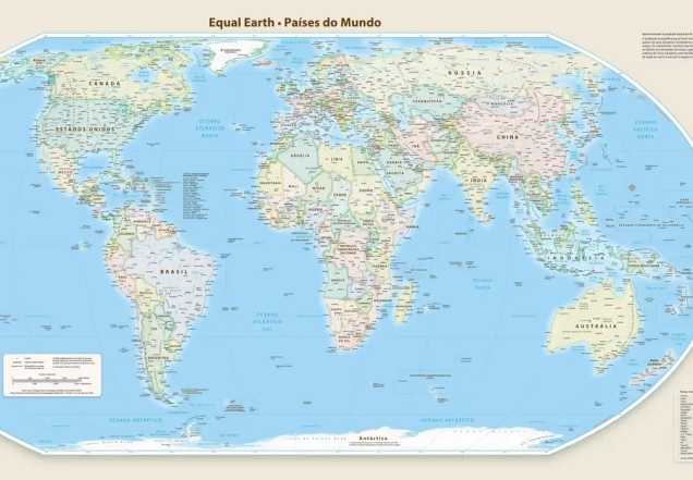 Novo mapa-múndi corrige tamanho da África, América do Sul e Ásia