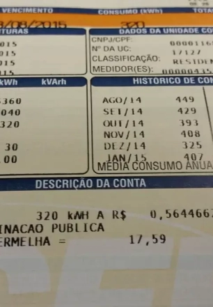 Consumidor pagará menos na conta de luz em janeiro